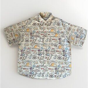 Urban Revivo Graphic Short Sleeve Button Down Shirt Men's 3XL Video Game Pixel